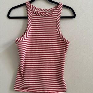 Red and White Striped Women's Tank Top